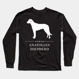 Anatolian Shepherd Dog White Silhouette Long Sleeve T-Shirt